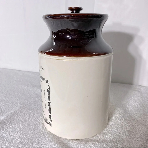 Vintage Ye Old Canadian Crockery Ceramic Abenakis Kitchen Crock Flour Canister - Picture 7 of 15